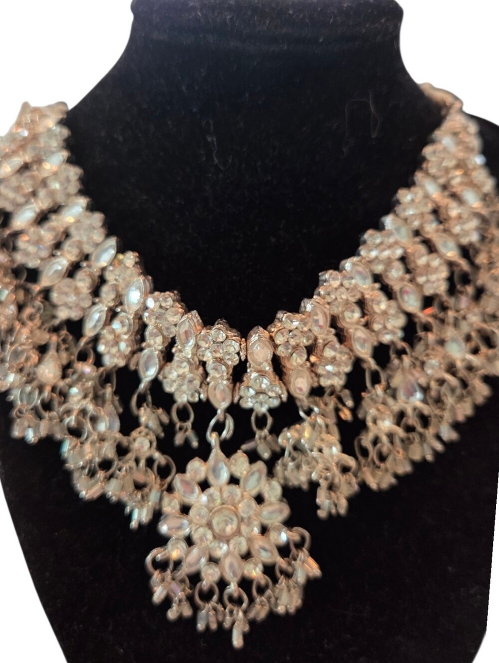 Stunning Oxidized Silver Kundan Statement Choker Necklace